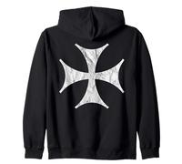 The Bolnisi Cross Of Malta - vintage Zip Hoodie