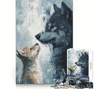 The Bond of Wolves Jigsaw Puzzles for Teenagers 1000 Piece Pure Logic Toy Quiet Calm Clean Cut Wall Art Decor (38x52cm)