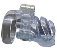 The Bondage Locker Chastity Cage Clear Resin Male Chastity Belt, Short Cage