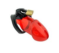 The Bondage Locker Polycarbonate Belt Rings Chastity Device, Red