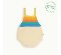 The Bonnie Mob Bubble - Rainbow Stripe Knit Romper - 18-24 months - Rainbow - 100% Gots Organic Cotton
