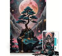 The Bonsai Tree Landscape Hard Jigsaw Puzzle for Adults 1000 Pieces Strengthen Recall Stress Release Premium Edge Fine Art Piece (38x26cm)