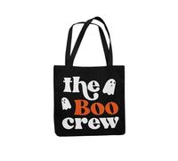 The BOO Crew - Funny Ghost Halloween Themed Tote Bag (Black)