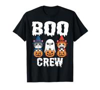 The Boo Crew Halloween Matching Cute Cat Witch Ghost Pumpkin T-Shirt