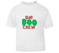 The Boo Crew Halloween Statement Short Sleeve Cotton Toddler t Shirt, 1-2 Years, White