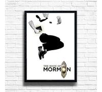 The Book of Mormon Poster Print, Musical Print, A4 A3 West End Broadway Theatre Show, Wall Art Deco Special Canvas West End Print, London theatre art frame options (A4 Framed (Black))