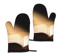 The Book Printed Heat Resistant Oven Mitts Set 2 PCS Kitchen Baking for Home Cooks and Bakers