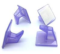 The Book Service Ltd 10 x Stick ON Hooks 32mm Lilac Self Adhesive Plastic Sticky Coat Hook Door Wall