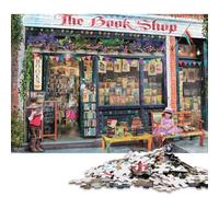 The Book Shop Wooden Jigsaw Puzzle 500 Pieces for Adults Fun Education Game Toy Intellectual Game Home Decoration Stress Relief Relaxation And Intelligence 500pcs (52x38cm)