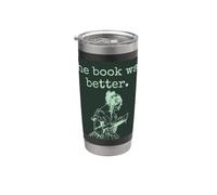 The Book was Better Vintage Woman Reading Design Stainless Steel Insulated Tumbler