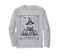 The Booked Ghost Tarot Cute Halloween Bookworm Long Sleeve T-Shirt