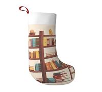 The Bookshelf In The Library Christmas Stocking – Festive Holiday Decor With Full-Print Design, Perfect For Christmas, New Year Gift-Giving