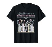 The Bookshelf of a Hopeless Romantic ROM-Com Reading Bookish T-Shirt