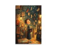 The Bookworm in The Strange Room Poster Poster Decorative Painting Canvas Wall Posters And Art Picture Print Modern Family Bedroom Decor Posters 16x24inch(40x60cm)