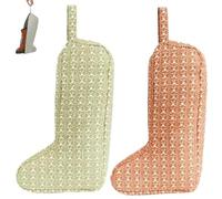 The Boot Bag of Your Dreams, Portable Dust Proof Boots Storage, Dual Zipper Tall Boot Travel Storage, Shoe Cover Protector Bags for Wardrobe, Travel Carry (Green +Orange 2pcs)