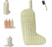 The Boot Bag of Your Dreams,Portable Tall Quilted Boot Storage Bag,Travel Cowboy Shoe Organizer Protector Bags with Handle (Green)