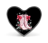 The Boots with Red Bow Tie Heart Metal Brooches 1 Inch Memorial Badges Exquisite Decorations Pins for Clothing