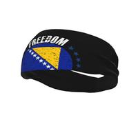 The Bosnia and Herzegovina Flag and Freedom Headbands Men Women Non Slip Wicking Sports Sweatband for Gym Basketball Yoga Hairbands