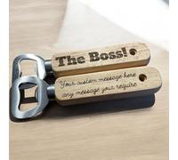 The Boss Bottle Opener - Wooden Engraved Design, Personalised