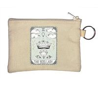 The Boss Lady Funny Tarot Card Parody Key Chain Coin Purse Beige