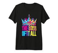 The Boss of It All Low Poly Crown Bold Typography Premium T-Shirt
