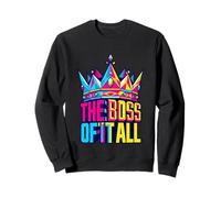 The Boss Of It All Low Poly Crown Bold Typography Sweatshirt