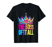 The Boss of It All Low Poly Crown Bold Typography T-Shirt