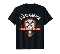 The Boss’s Garage Repairs Cold Beer Bad Advice Fun Mechanic T-Shirt
