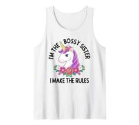 The Bossy Sister I Make The Rules Unicorn Female Sibling Tank Top