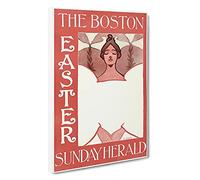 The Boston Easter Sunday Herald By Ethel Reed Canvas Print | Gallery Wrapped 30mm Frame Wall Art | 30x20 inches | Ready to Hang | Classic Picture | Living Room Bedroom Lounge Office