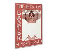 The Boston Easter Sunday Herald By Ethel Reed Classic Painting Canvas Wall Art Print Ready to Hang, Framed Picture for Living Room Bedroom Home Office Décor, 30x20 Inch (76x50 cm)