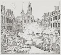 The Boston Massacre also known as the Incident on King Street March 5 1770 when British soldiers shot several civilians. The incident was one catalyst which helped turn colonial opinion against the