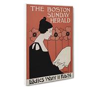 The Boston Sunday Herald By Ethel Reed Canvas Print for Living Room Bedroom Home Office Décor, Wall Art Picture Ready to Hang, 30 x 20 Inch (76 x 50 cm)