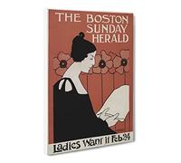 The Boston Sunday Herald By Ethel Reed Canvas Print | Gallery Wrapped 30mm Frame Wall Art | 30x20 inches | Ready to Hang | Classic Picture | Living Room Bedroom Lounge Office