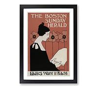 The Boston Sunday Herald by Ethel Reed Framed Print | A2 Black Framed Wall Art | Ready to Hang | Modern Nature Picture | Living Room Bedroom Lounge Office