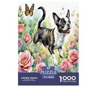 The Boston Terrier 1000 Pieces Animal Jigsaw Puzzles with Paper Art Creativity & Gift Giving Adult Educational Games 38x26cm/1000pcs