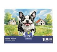 The Boston Terrier 1000 Pieces Animal Jigsaw Puzzles with Paper Art Creativity & Gift Giving Adults Or Families Fit Educational Games 38x26cm/1000pcs