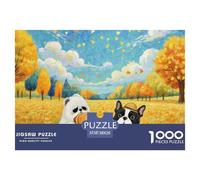 The Boston Terrier Jigsaw Puzzle for Adults 1000 Pieces with Letters on Back Educational Games Animal Challenging Games Creativity & Gift Giving 38x26cm/1000pcs