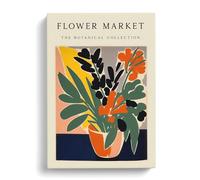 The Botanical Flower Market Exhibition No.3 Canvas Print | Gallery Wrapped 30mm Frame Wall Art | 30x20 inches | Ready to Hang | Modern Floral Picture | Living Room Bedroom Lounge Office