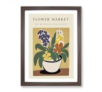 The Botanical Flower Market Exhibition No.4 Framed Print | A2 Walnut Framed Wall Art | Ready to Hang | Modern Floral Picture | Living Room Bedroom Lounge Office