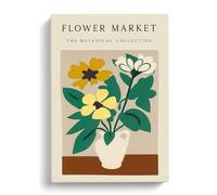 The Botanical Flower Market Exhibition No.7 Canvas Print | Gallery Wrapped 30mm Frame Wall Art | 30x20 inches | Ready to Hang | Modern Floral Picture | Living Room Bedroom Lounge Office