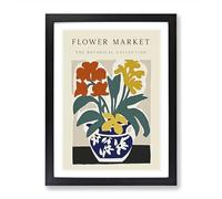 The Botanical Flower Market Exhibition No.9 Framed Print | A2 Black Framed Wall Art | Ready to Hang | Modern Floral Picture | Living Room Bedroom Lounge Office