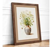 The Botanist Botanical Framed Wall Art Print A1 (84.1×59.4cm) Walnut, Wall Decor for Living Room, Bedroom, Office & Home, Ready to Hang, Art Gift