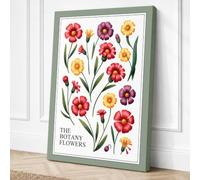 The Botany Flowers Botanical Canvas Wall Art Print 36x24 Inch (91 x 61 cm)