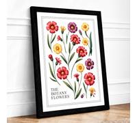 The Botany Flowers Botanical Framed Wall Art Print A3 Black