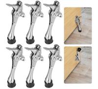 The Bottom Spring Door Stop Has A Silent Rebound When Lightly Pressed | Six-piece Set With Zinc Alloy Rust Prevention, Foot-operated Lifting Mechanism, Quiet Operation