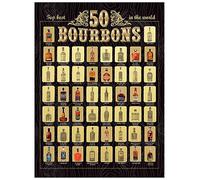The Bourbon Bucket List Scratch Off Poster - World's Top 50 Bourbons | Perfect Wall Decor for Man Caves, Bars and Offices | Best Birthday Gift for Whiskey Lovers and Bourbon Collectors