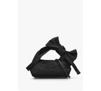 The Bow Nylon Mini Black Sack Bag - Black Fabric / One Size