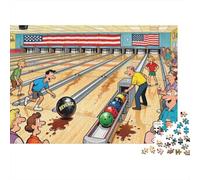 The Bowling Alley Ball Return Jam Wooden Jigsaw Puzzle Waterproof 1000 Piece Puzzles for Adults Gifts Colourful Educational Games