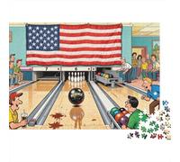 The Bowling Alley Ball Return Jam Wooden Jigsaw Puzzle Waterproof 1000 Piece Puzzles for Adults Gifts Colourful Challenging Games